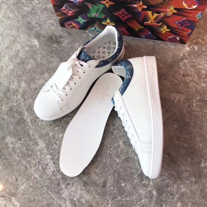 Giày louis Vuitton siêu cấp nam màu trắng họa tiết got xanh GNLV10