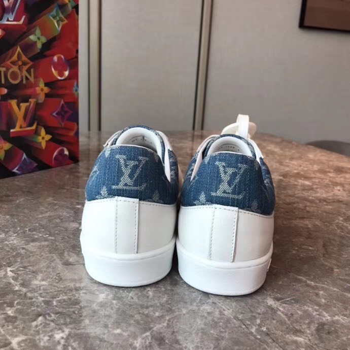 Giày louis Vuitton siêu cấp nam màu trắng họa tiết got xanh GNLV10