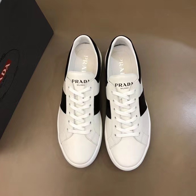 Giày Prada siêu cấp nam màu trắng tag thân GNP01