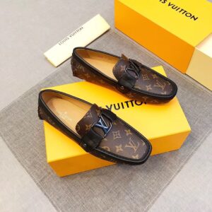 Giày lười nam Louis Vuitton siêu cấp họa tiết sao màu nâu GLLV25