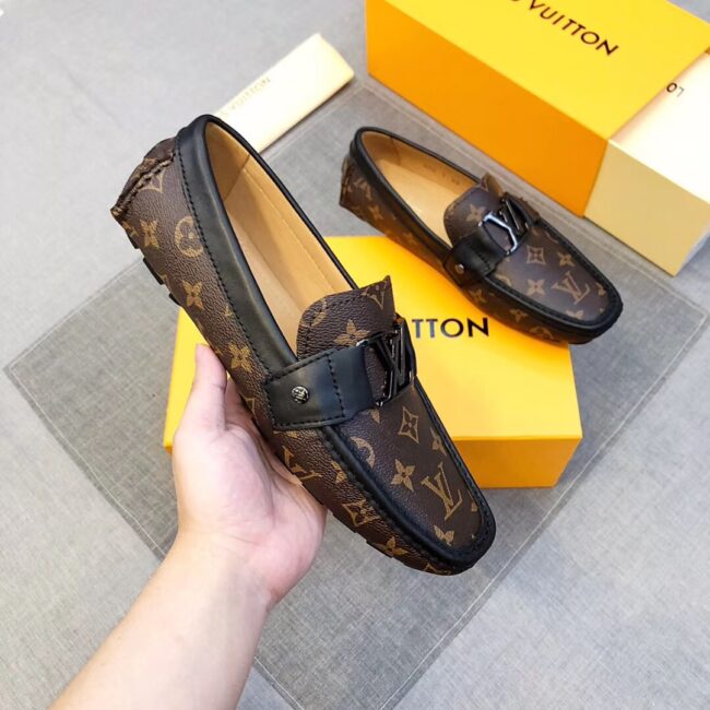 Giày lười nam Louis Vuitton siêu cấp họa tiết sao màu nâu GLLV25