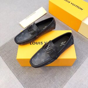 Giày lười nam Louis Vuitton siêu cấp họa tiết sao màu xám GLLV26