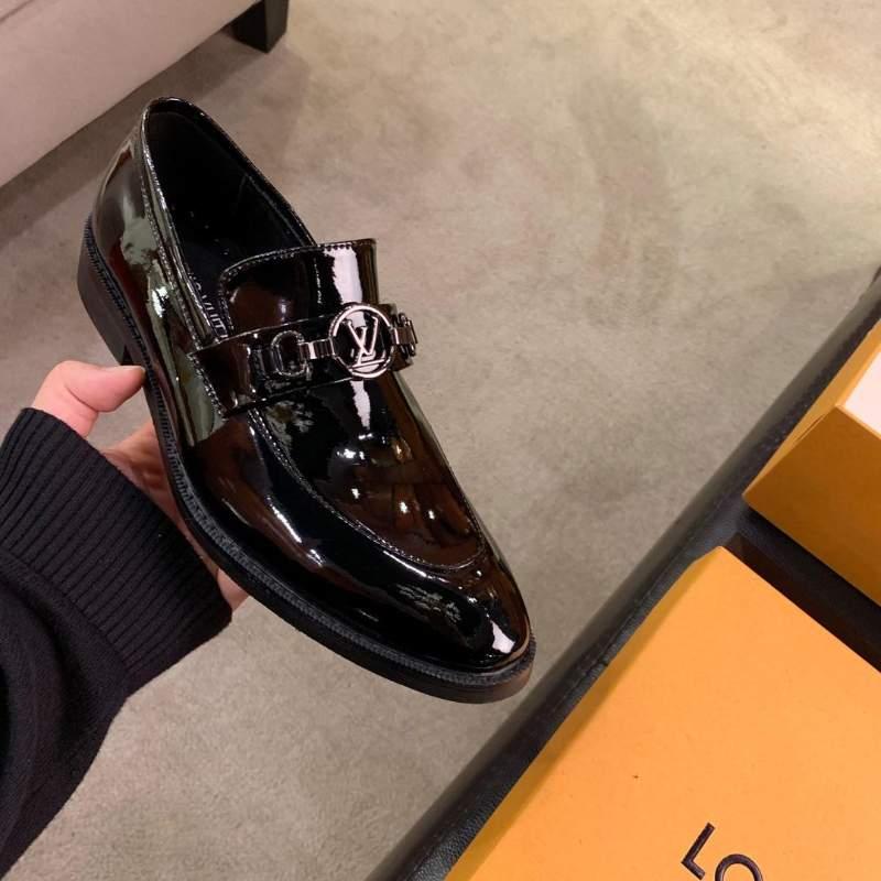 Giày lười Louis Vuitton đế cao họa tiết da bóng đế cao GLLV21