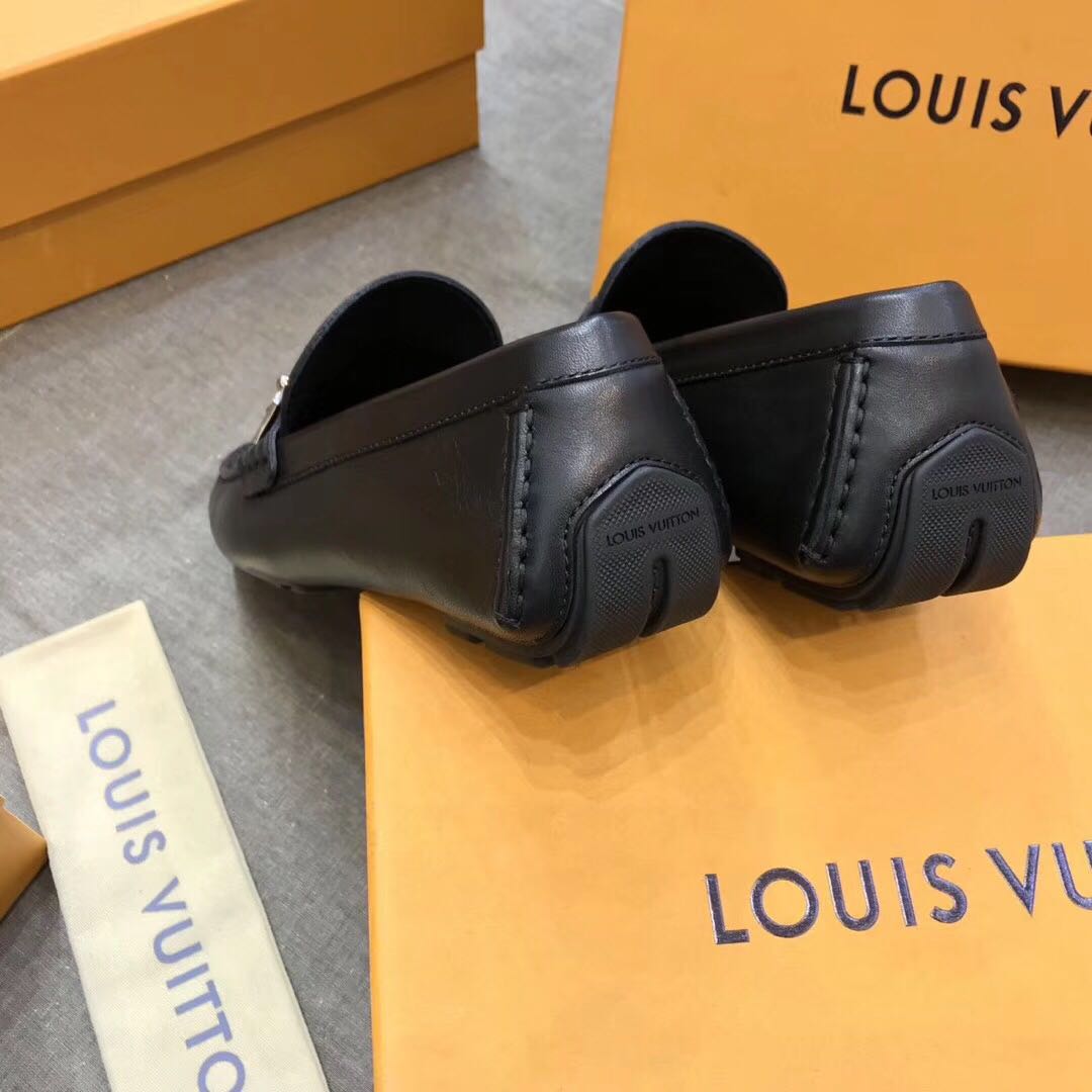 Giày lười nam Louis Vuitton like au khoá lệch hoạ tiết da trơn GLLV08