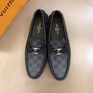 Giày lười Louis Vuitton siêu cấp họa tiết caro in chữ GLLV30
