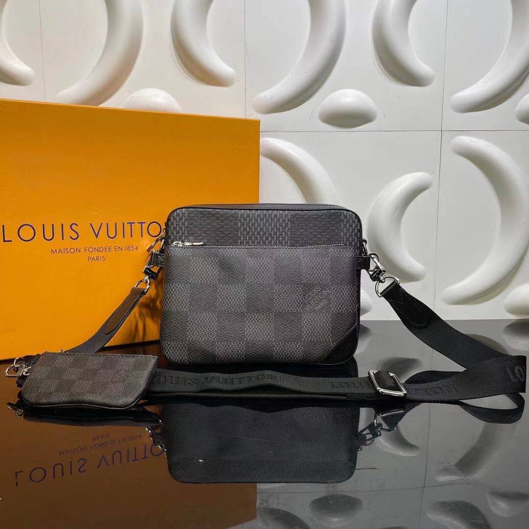 Túi đeo chéo Louis Vuitton like au hoạ tiết caro to ba túi TNLV20