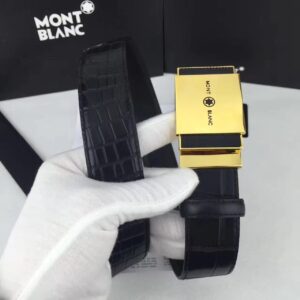 Thắt lưng Montblanc siêu cấp nam dây họa tiết da rắn mặt khóa vuông tự động TLM10