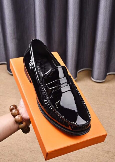 Giày lười Dolce & Gabbana siêu cấp họah tiết da bóng GLDG01
