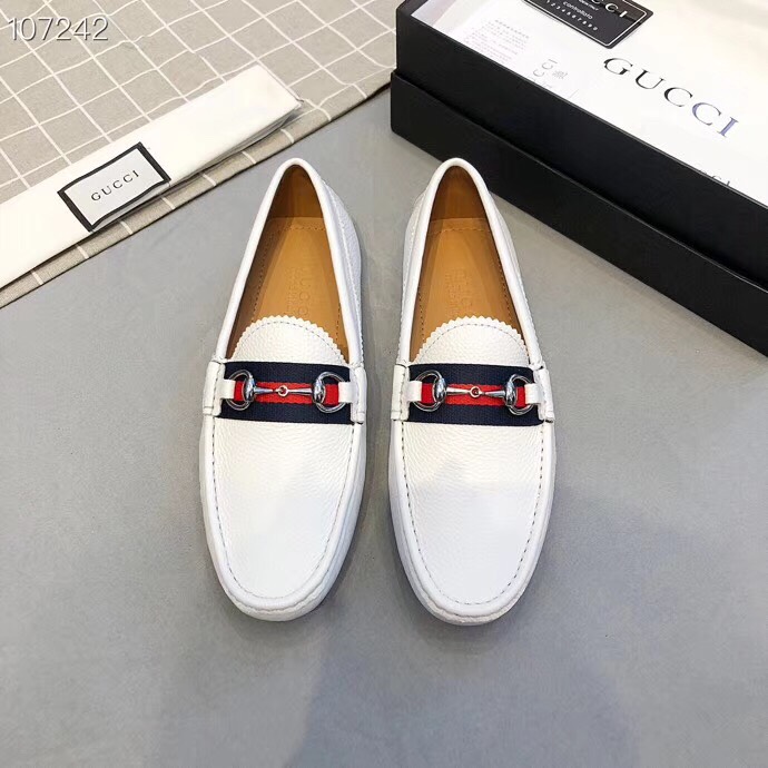 Giày lười Gucci siêu cấp họa tiết màu trắng GLGC18
