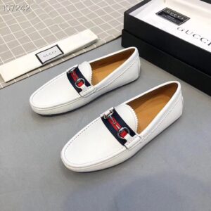 Giày lười Gucci siêu cấp họa tiết màu trắng GLGC18