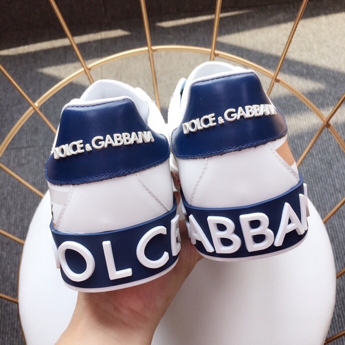 Giày nam Dolce Gabbana siêu cấp họa tiết số màu trắng GND02