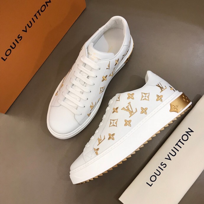 Giày nam Louis Vuitton sneaker họa tiết hoa vàng GNLV13