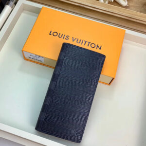 Ví gấp Louis Vuitton like au cầm tay họa tiết phối caro màu đen VNLV32