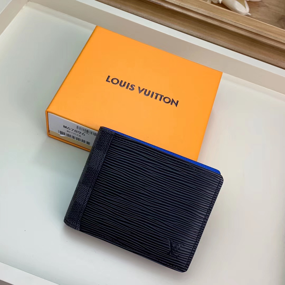 Ví nam Louis Vuitton like auth bỏ túi họa tiết phối caro VNLV38