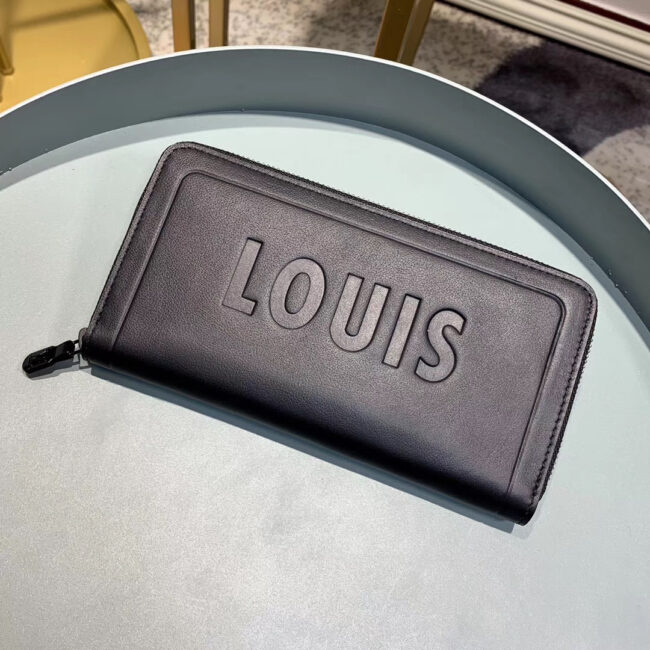 Ví nam Louis Vuitton cầm tay họa tiết in chữ chìm VNLV20
