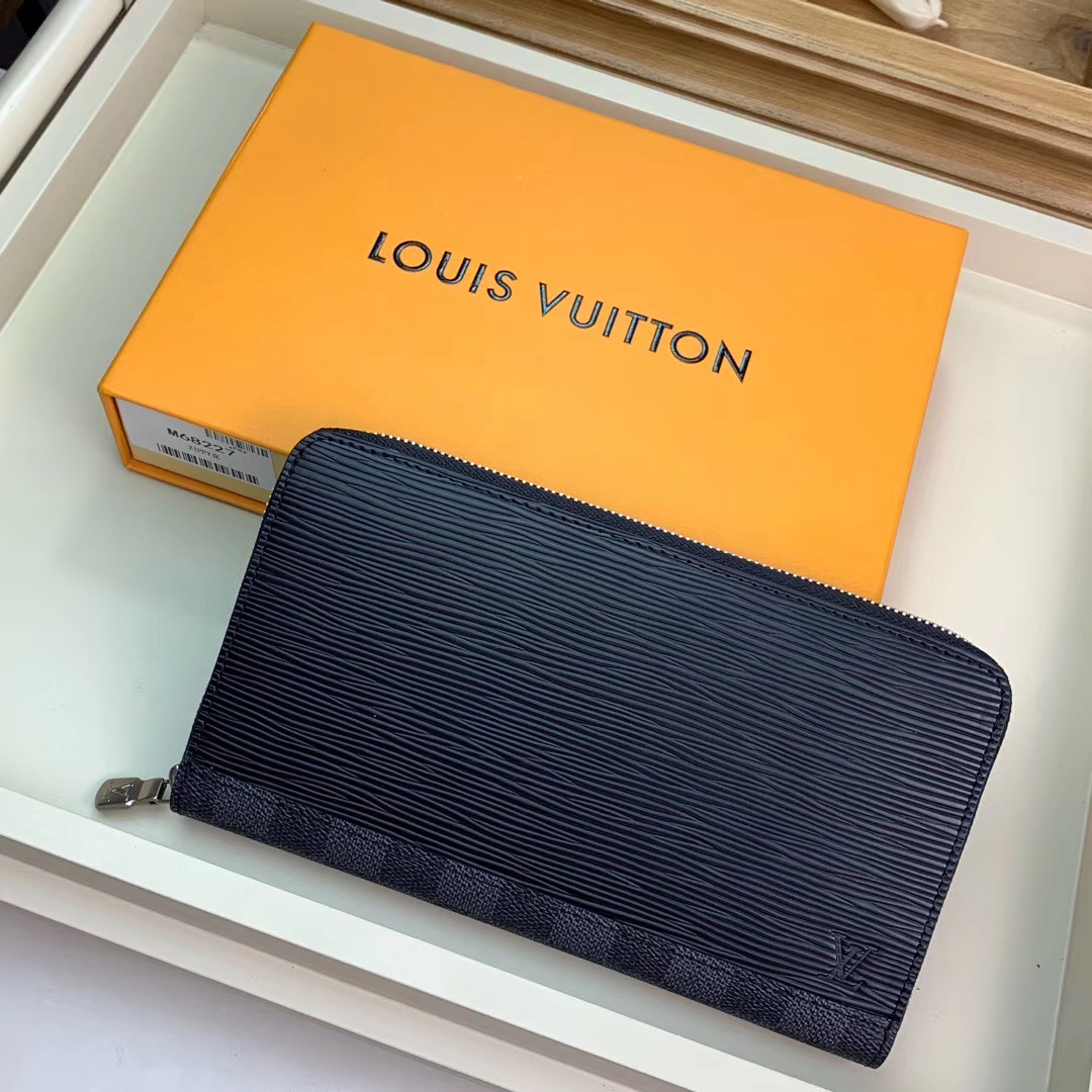 Ví nam Louis Vuitton like au cầm tay họa tiết phối caro VNLV31