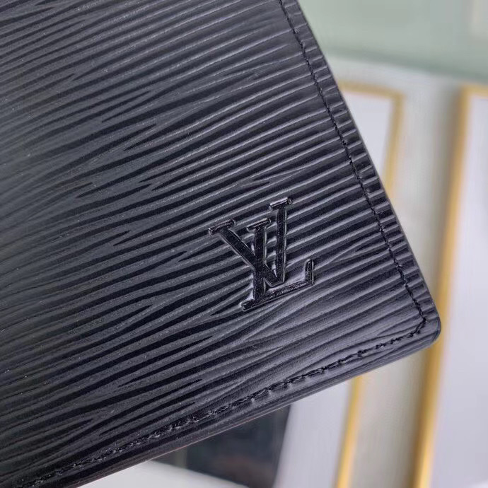 Ví nam Louis Vuitton like auth họa tiết epi màu đen VNLV01