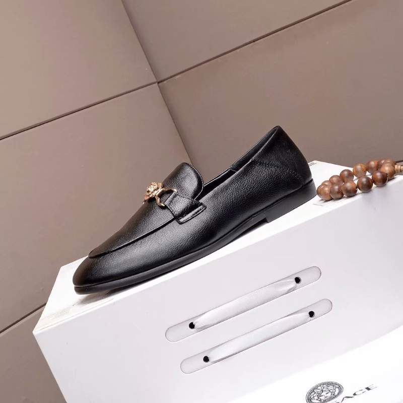 Giày lười Versace siêu cấp họa tiết  mặt vàng GLV01