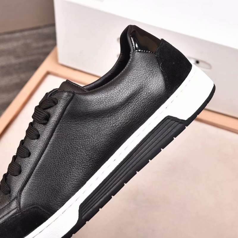 Giày nam Prada siêu cấp họa tiết da nhăn màu đen GNP05