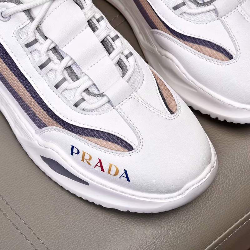 Giày nam Prada siêu cấp họa tiết viền kẻ ba màu GNP01
