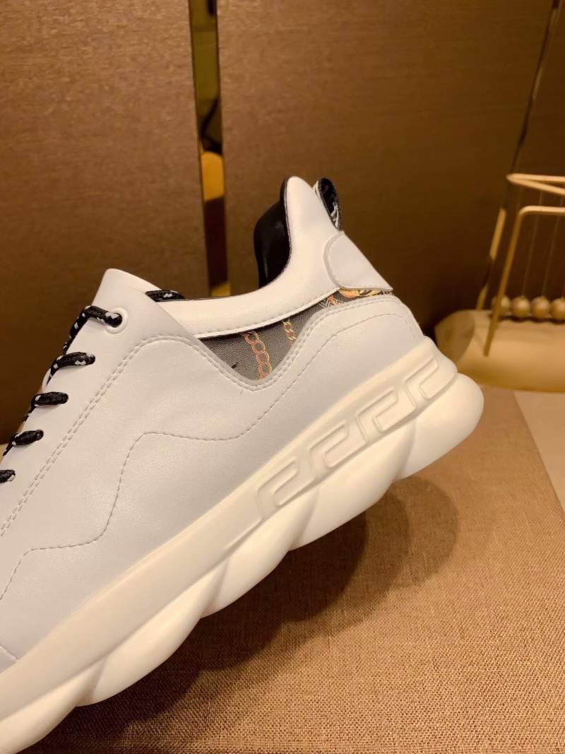 Giày nam Versace siêu cấp họa tiết logo mặt người màu trắng GNV01