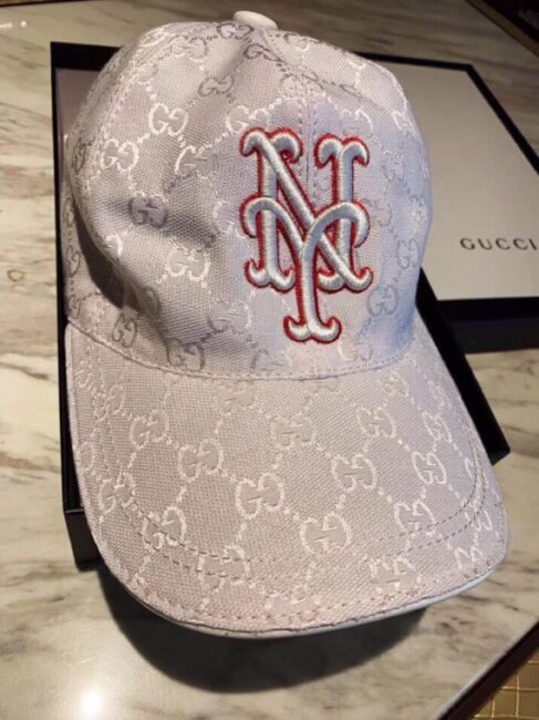 Mũ Gucci nam siêu cấp họa tiết logo NY màu trắng MNGC03