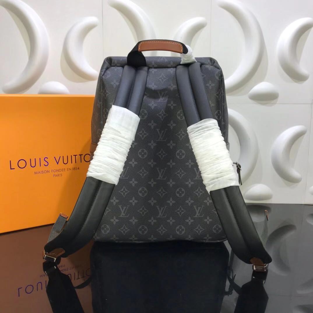 Balo nam Louis Vuitton like au họa tiết hoa đen BLLV06