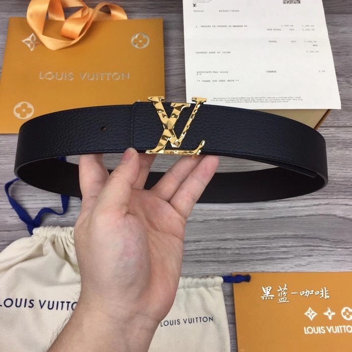 Thắt lưng Louis Vuitton like au hoạ tiết mặt pha lê vàng TLLV30
