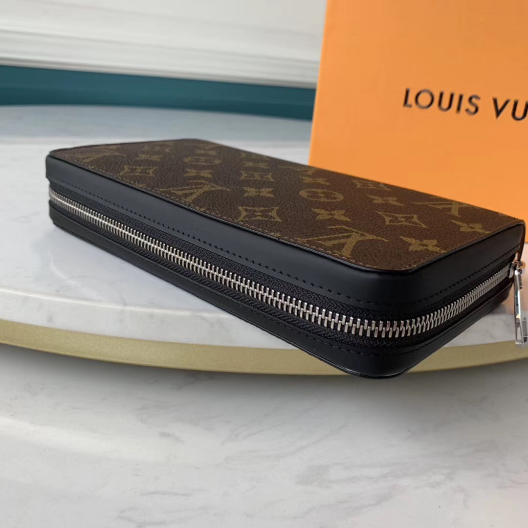 Ví nam Louis Vuitton like au cầm tay có quai hoạ tiết hoa nâu VNLV63