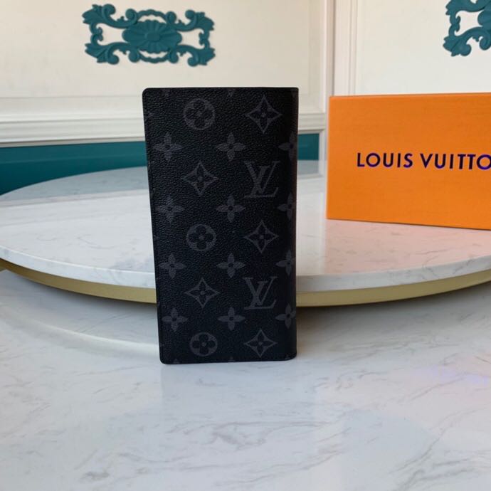 Ví nam Louis Vuitton siêu cấp cầm tay gấp dài hoạ tiết hoa đen VNLV52