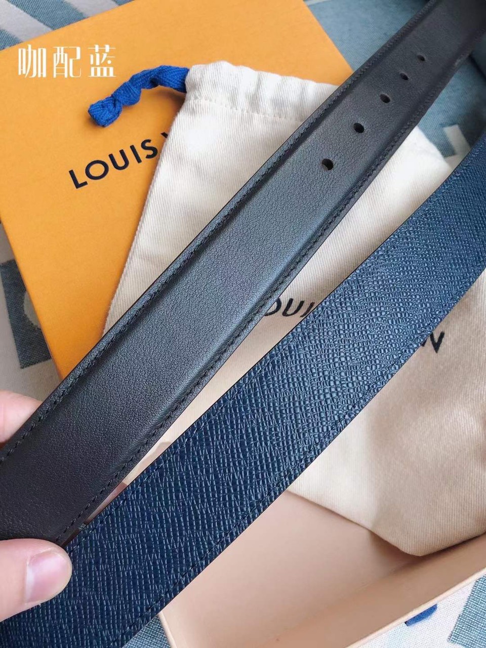 Thắt lưng nam Louis Vuitton like au mặt khóa kim bát giác màu vàng TLLV39 