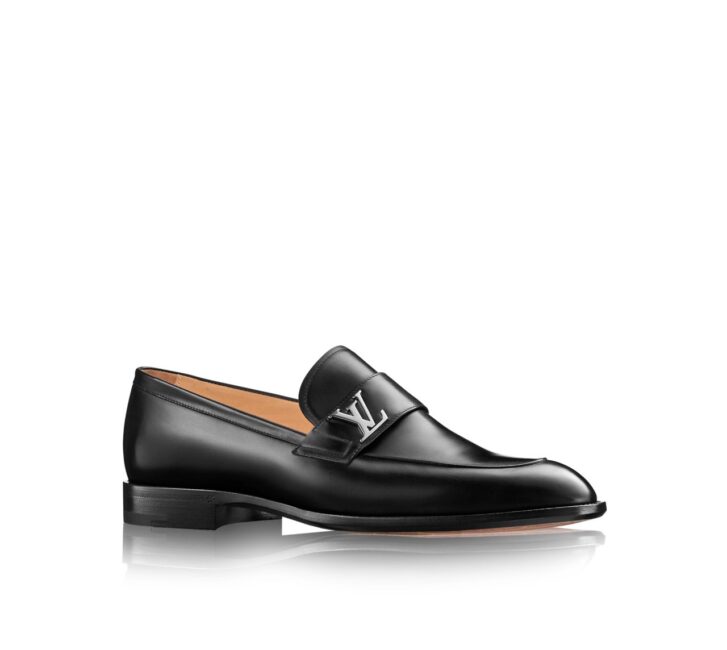 Giày Lười Louis Vuitton like au đế cao hoạ tiết khoá logo lệch GLLV42