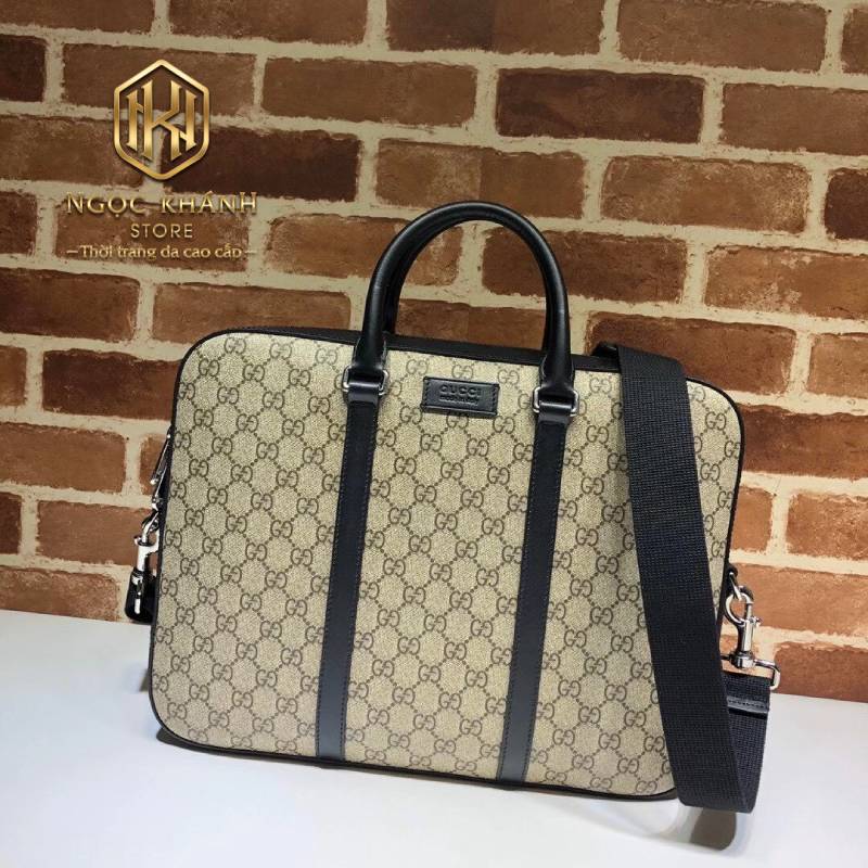 Túi xách nam Gucci màu be họa tiết logo sọc đen TXGC27 siêu cấp like auth  99% - HOANG NGUYEN STORE™