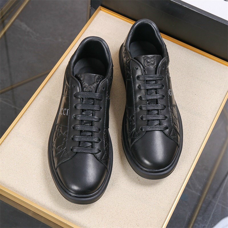 Giày nam Gucci màu đen họa tiết dập logo viền chữ GNGC61 siêu cấp like auth  99% - HOANG NGUYEN STORE™