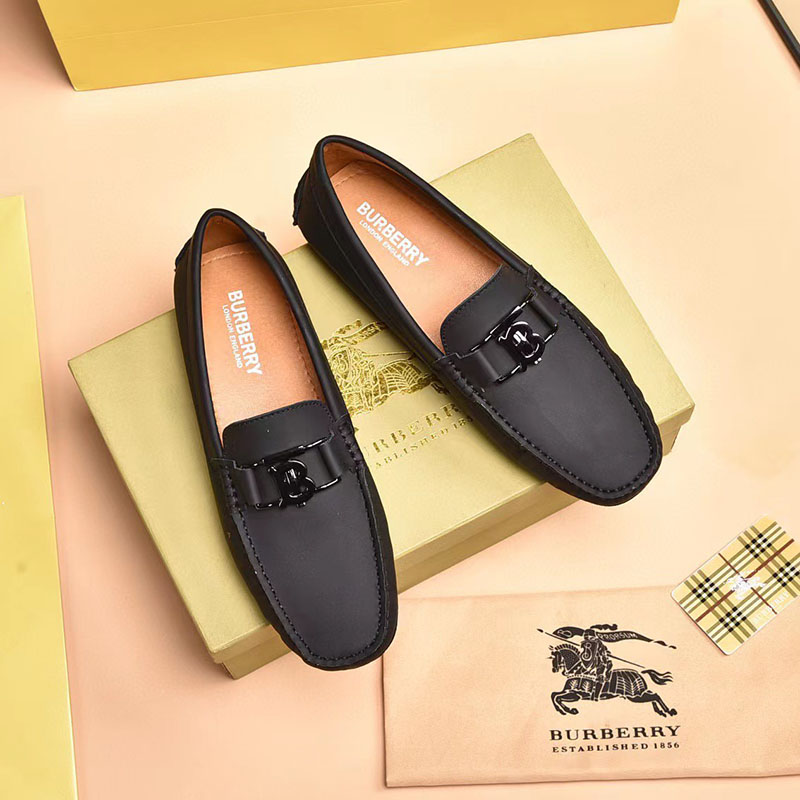 Giày lười Burberry màu đen da lì họa tiết khóa chữ bóng GLBB04 siêu cấp  like auth 99% - HOANG NGUYEN STORE™