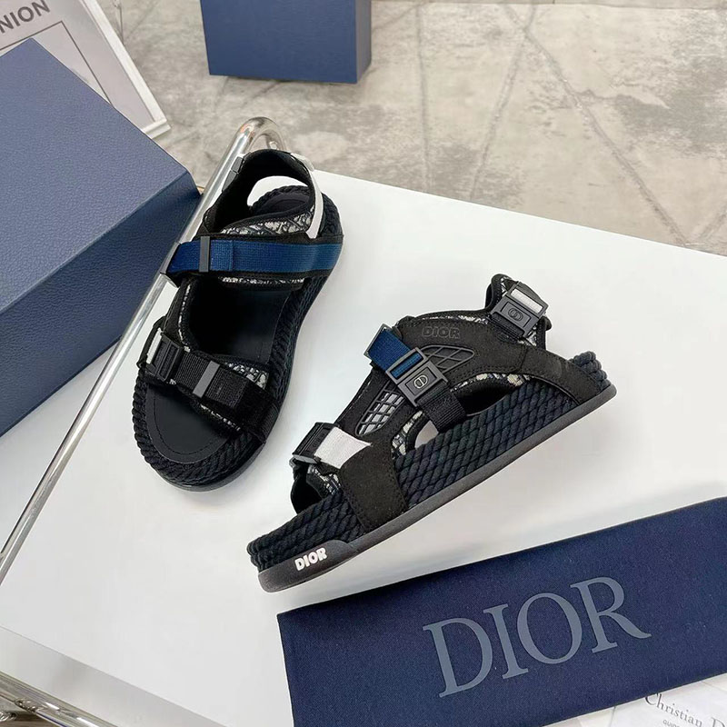 Dép nam Dior quai hậu họa tiết chữ dây dù xanh đen DNDR22 siêu cấp like  auth 99% - HOANG NGUYEN STORE™